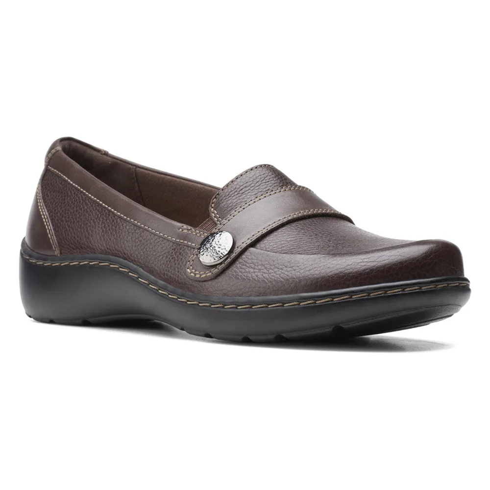 Clarks Cora Daisy Loafer Brown Tumbled Leather (Women's)