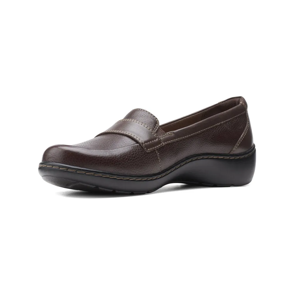 Clarks Cora Daisy Loafer Brown Tumbled Leather (Women's)