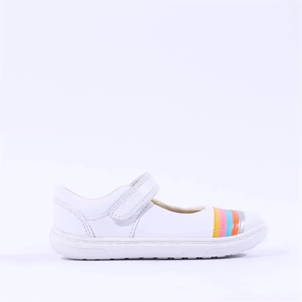 Clarks Kids Flash Rain T (F Fit) - White Leather