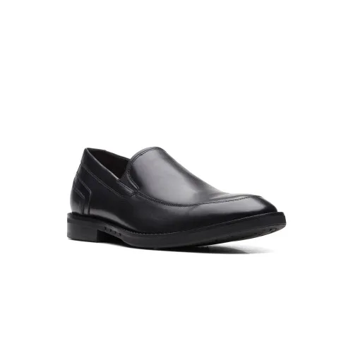 Clarks Men's Un Hugh Step Loafer Black Leather