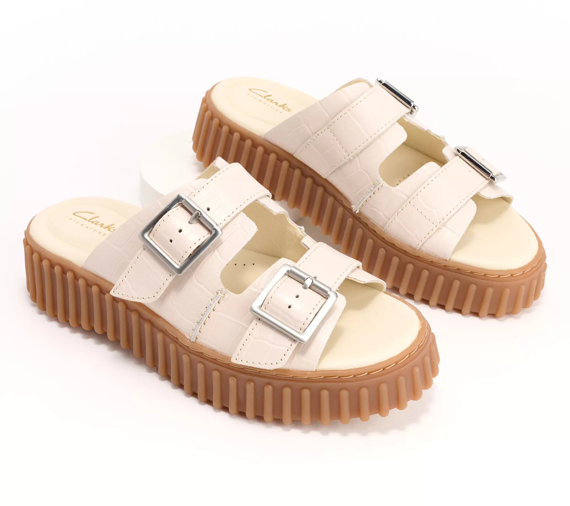 Clarks Signature Buckle Slide Sandals - Torhill Slide