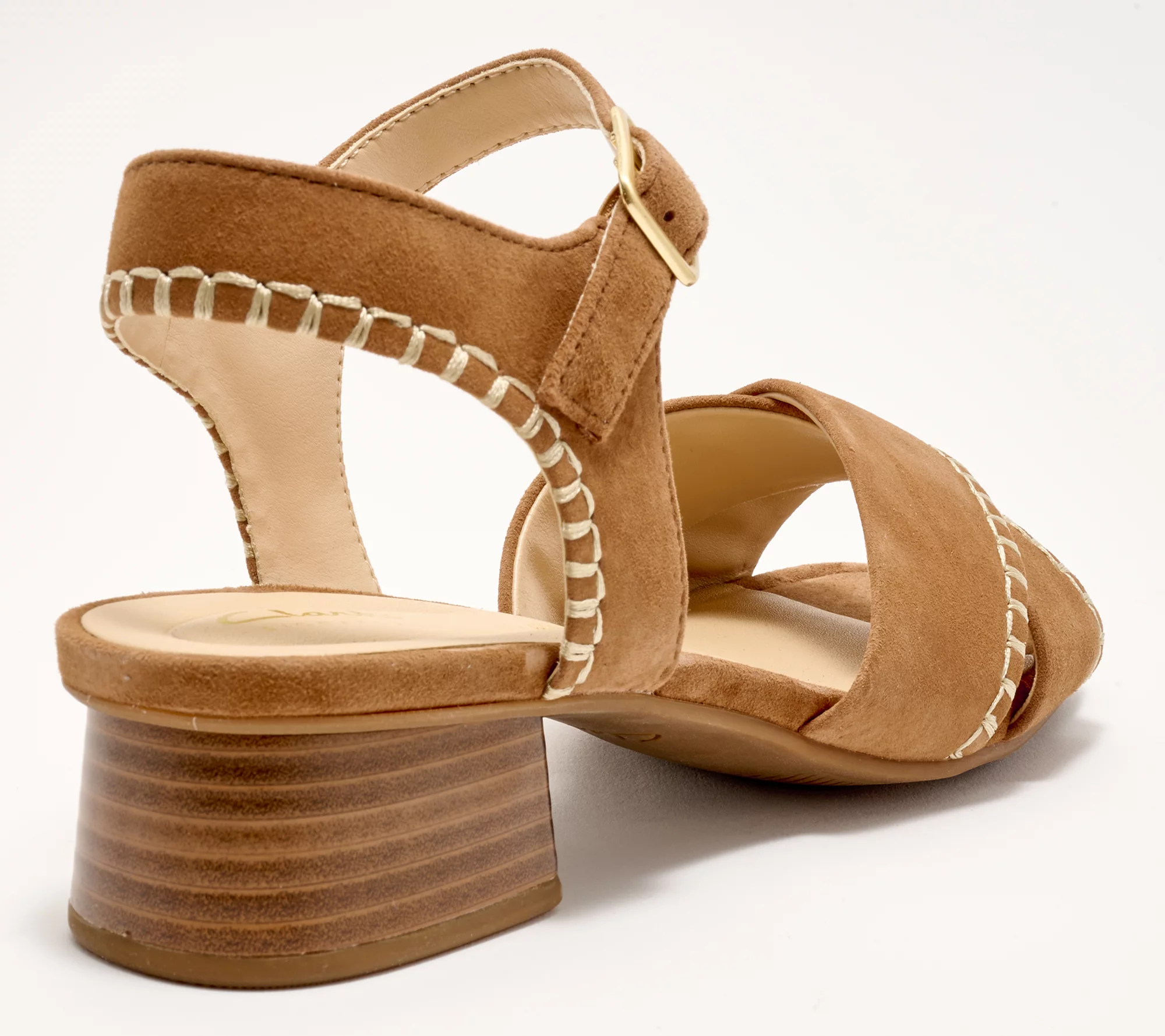 Clarks Signature Leather Heeled Sandals - Serina35 Cross