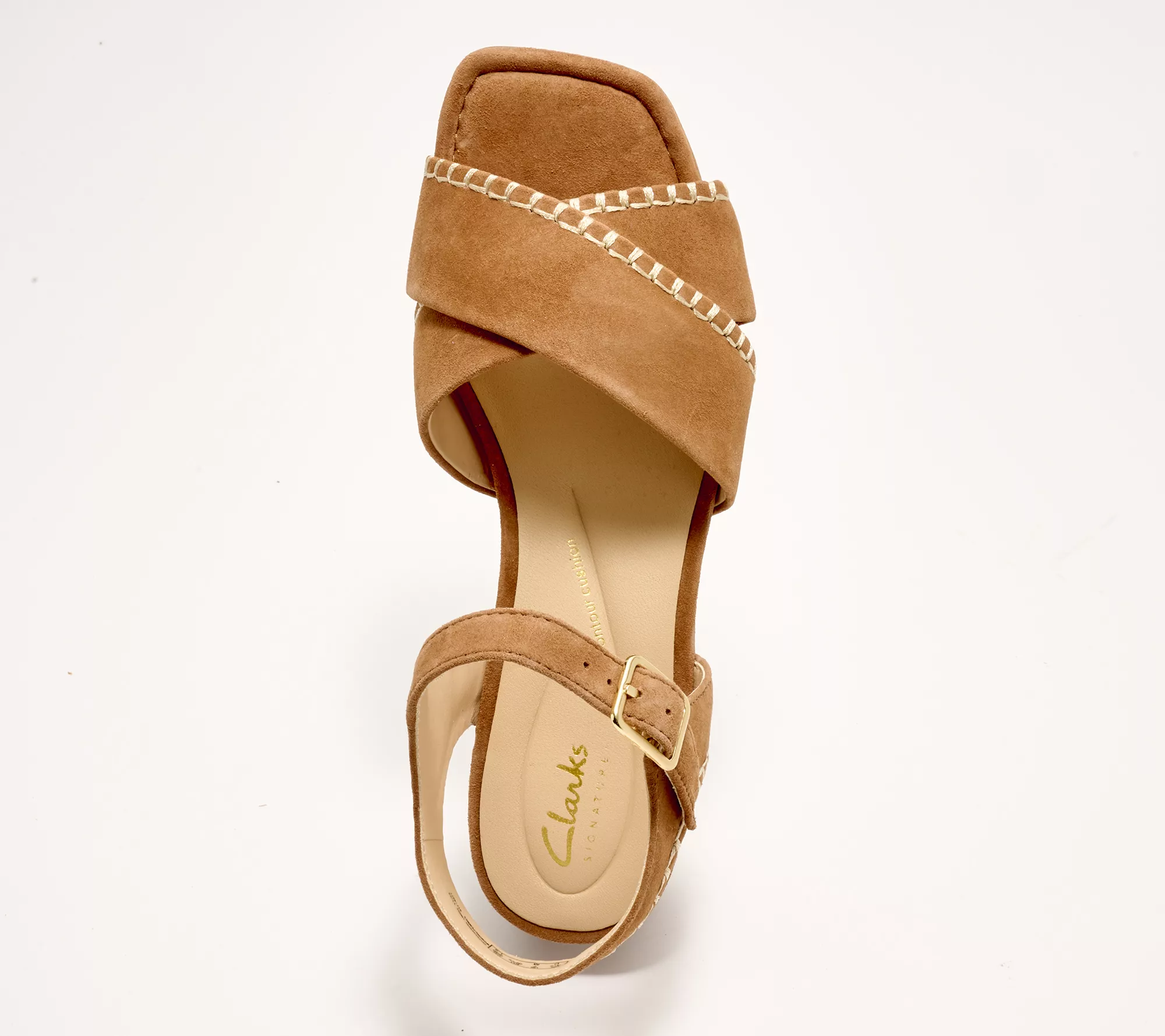 Clarks Signature Leather Heeled Sandals - Serina35 Cross