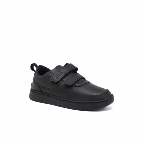 CLARKS Vibrant Glow Kids School Shoe Black Leather