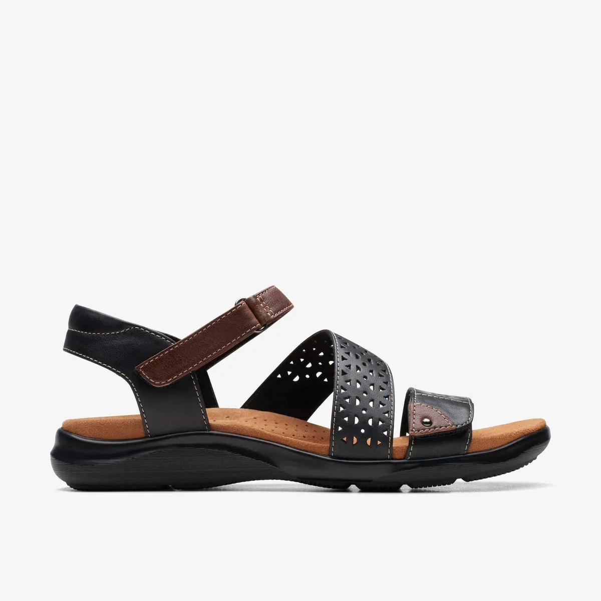 Clarks Womens Kitly Way Sandals - Black Leather