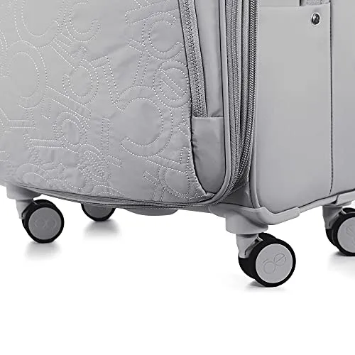 Cloe Carry-On 20 inch Embroidered Nylon Luggage in Gray Color