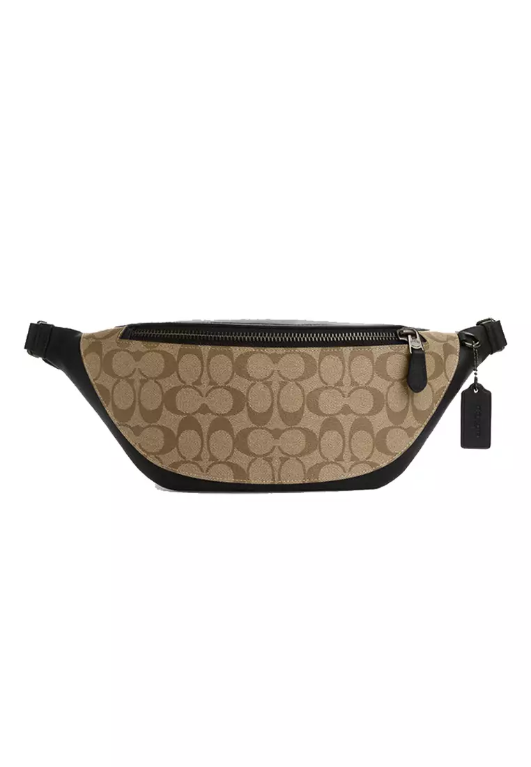 Coach Coach Warren Belt Bag In Signature Canvas KHAKI/BLACK 78777