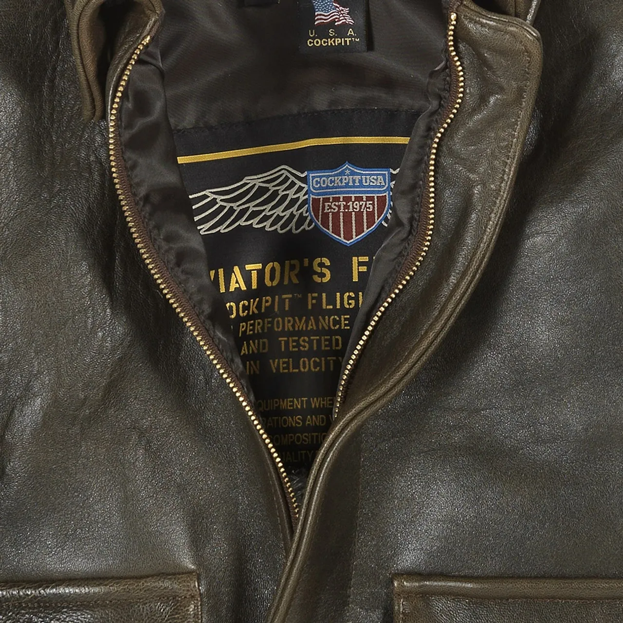 Cockpit USA "100 Mission" A-2 Pilot’s Jacket Brown USA Made