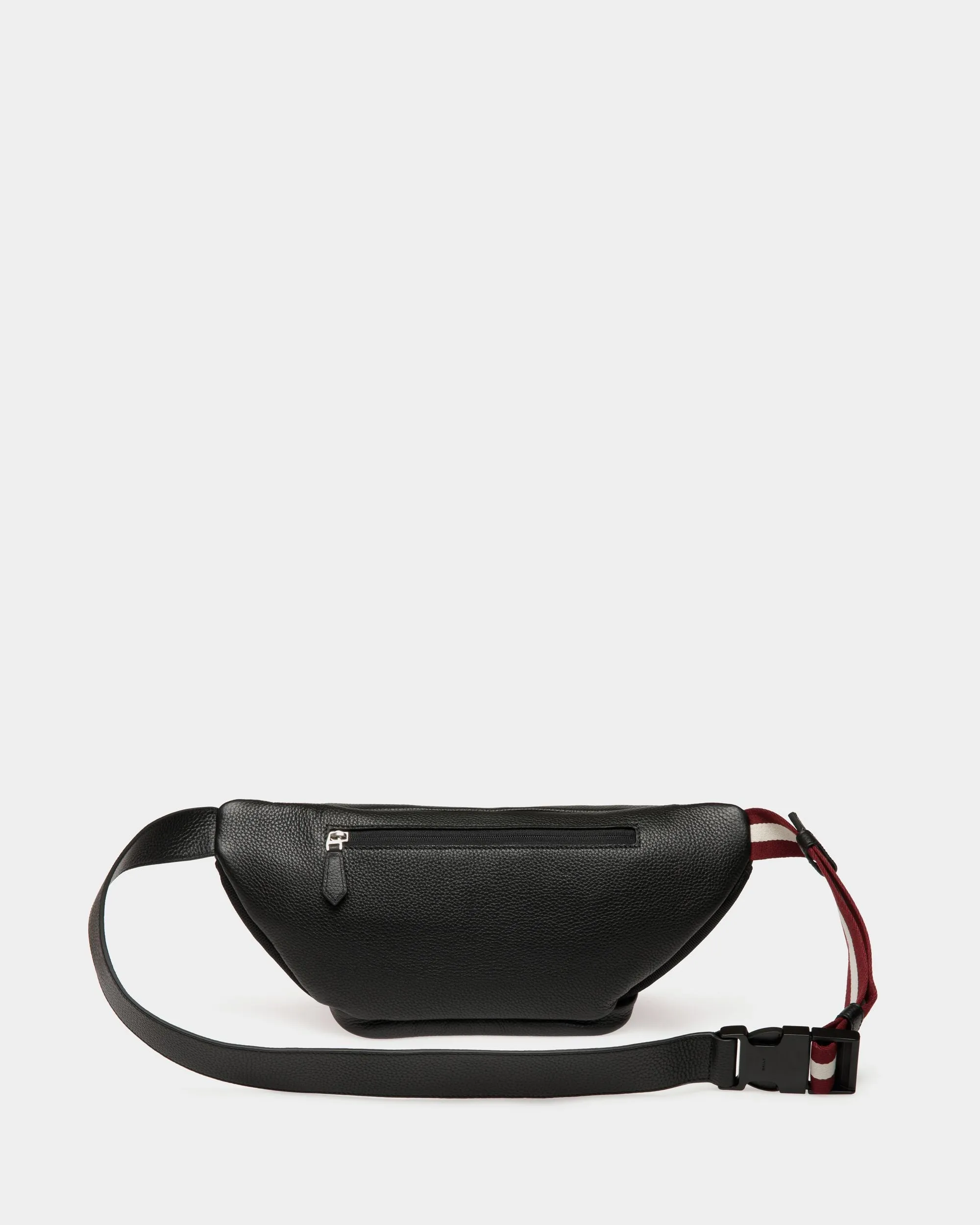 Code Belt Bag in Black Grained Leather