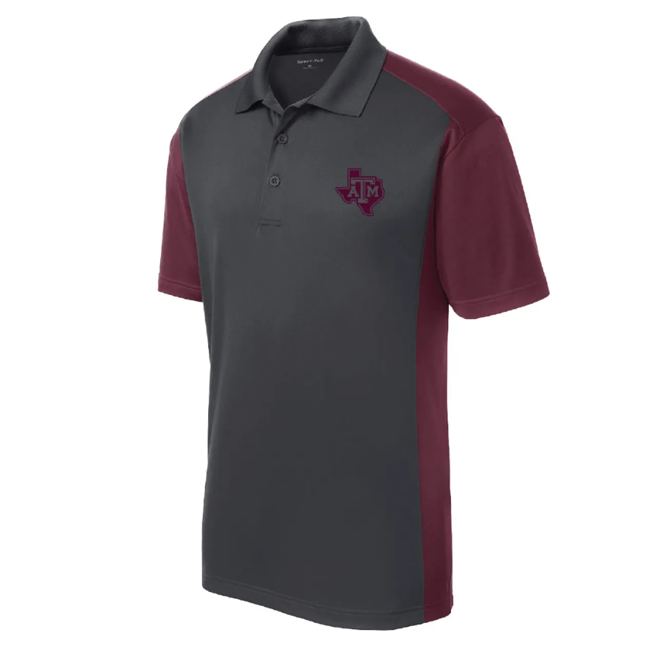 Colorblock Lonestar Polo - Gray/Maroon