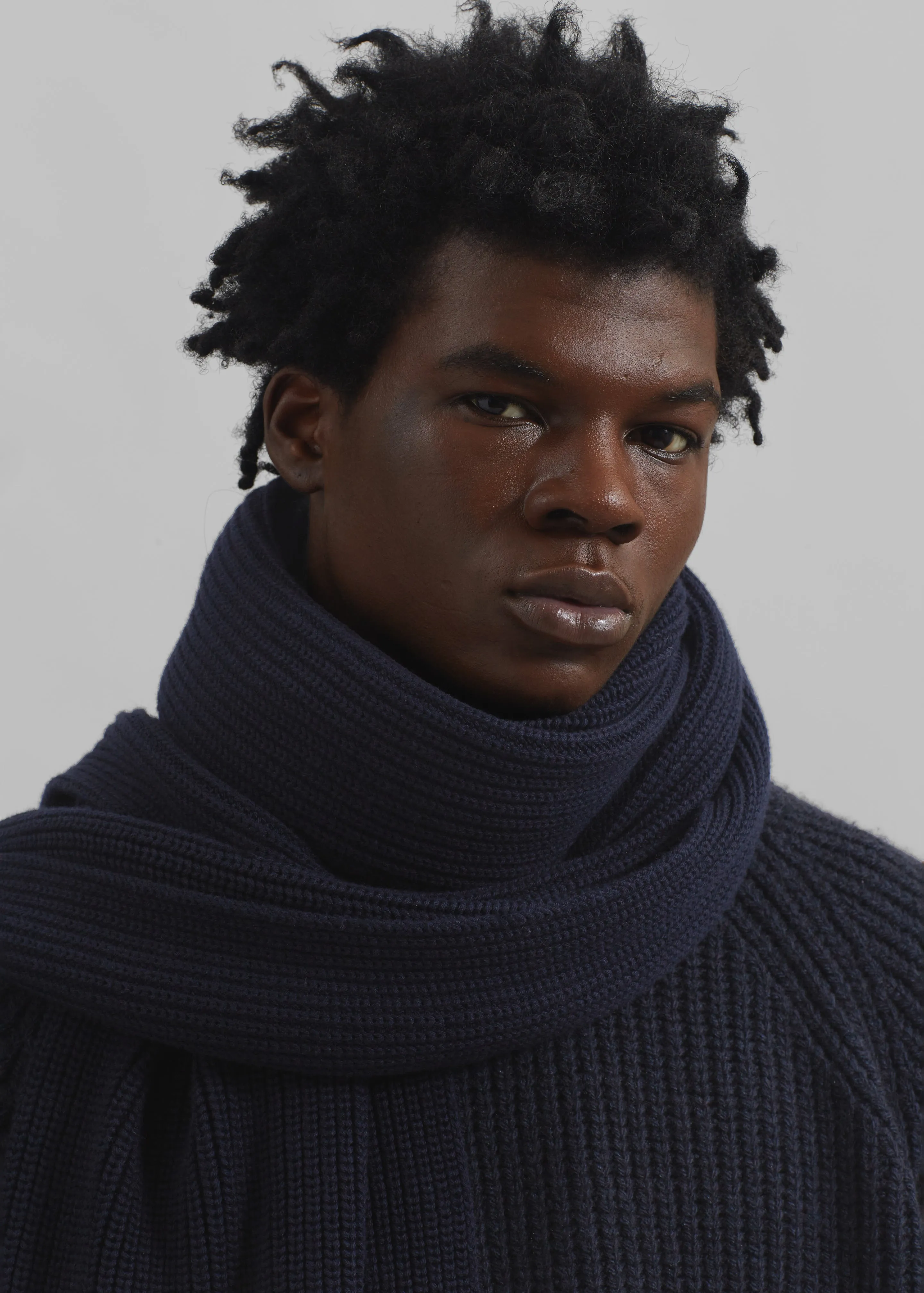 Colton Wool Scarf - Navy