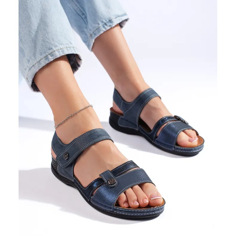 Comfortable blue women's sandals