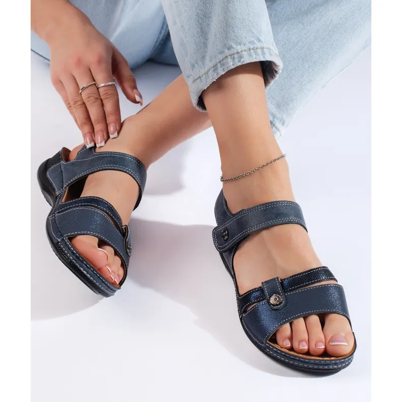 Comfortable blue women's sandals