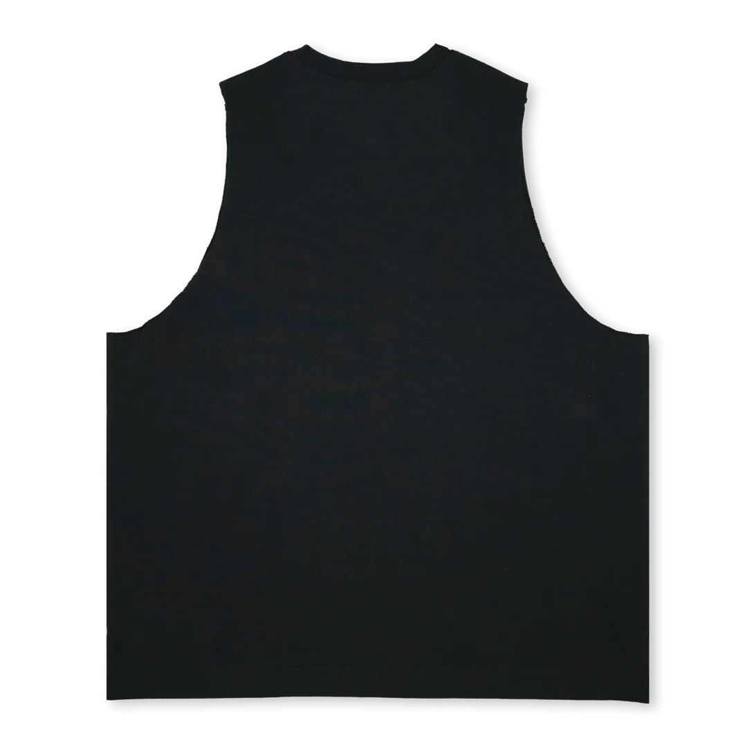 CORONAOLIVETREE_1 Deep Black Oversized Vest.