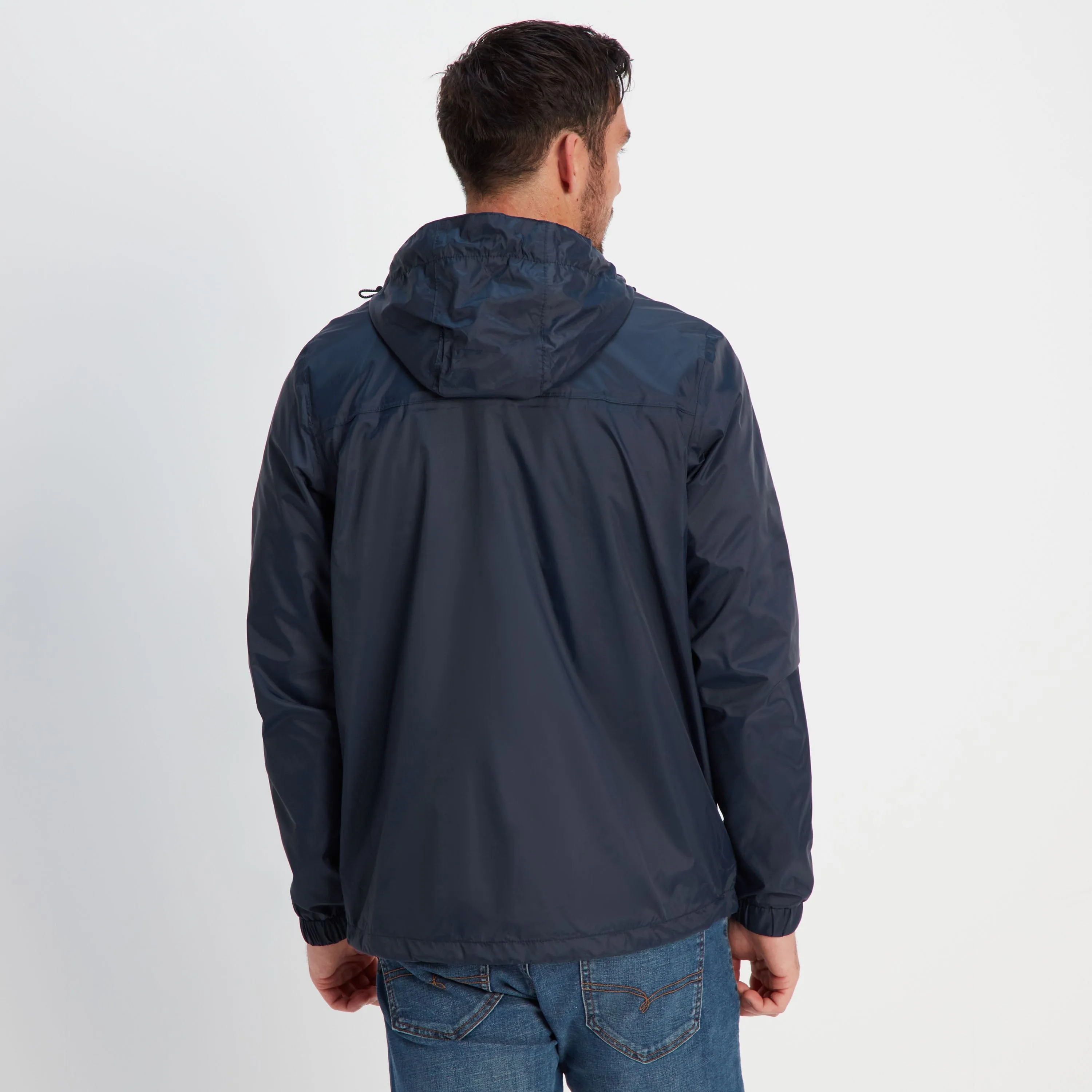 Craven Mens Waterproof Packaway Jacket - Navy