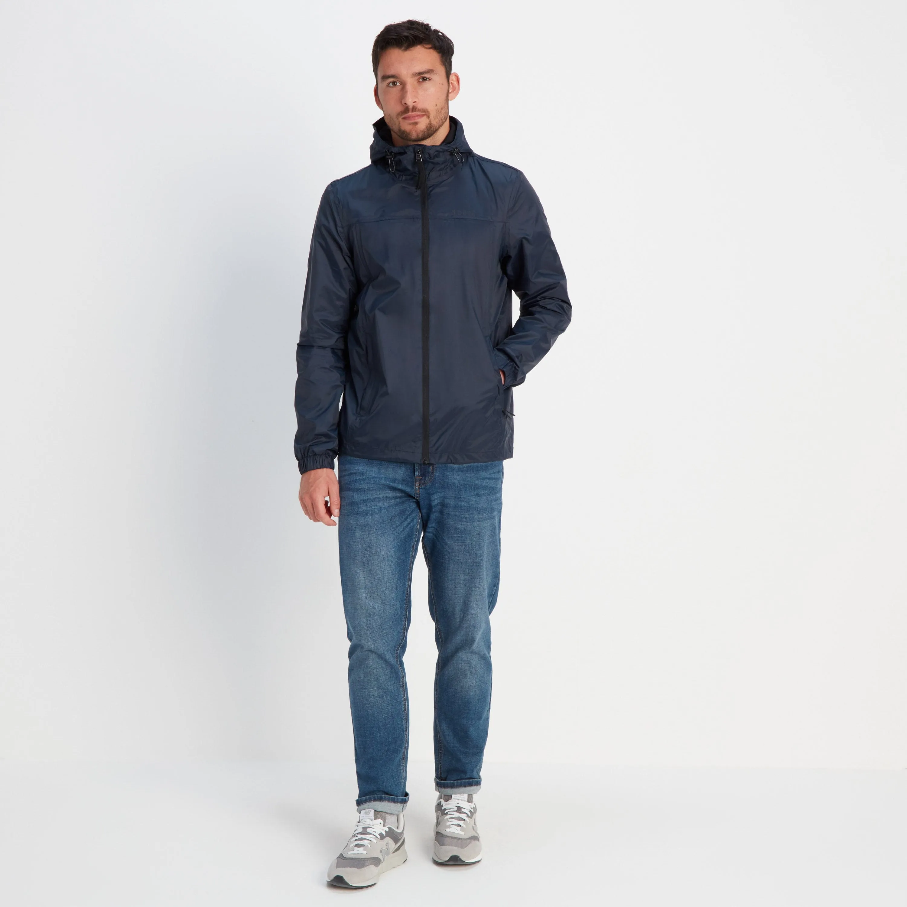 Craven Mens Waterproof Packaway Jacket - Navy