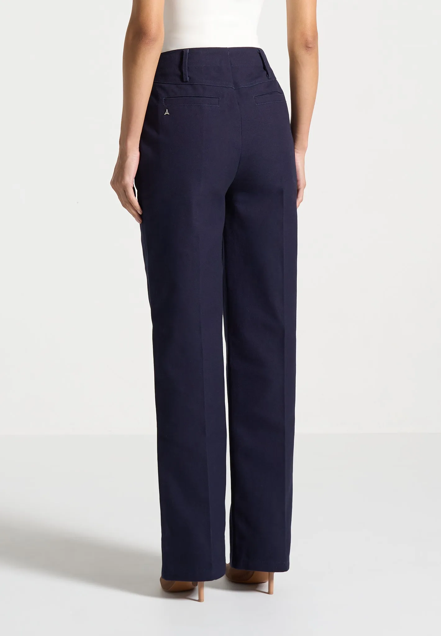 Creased Gabardine Trousers - Indigo