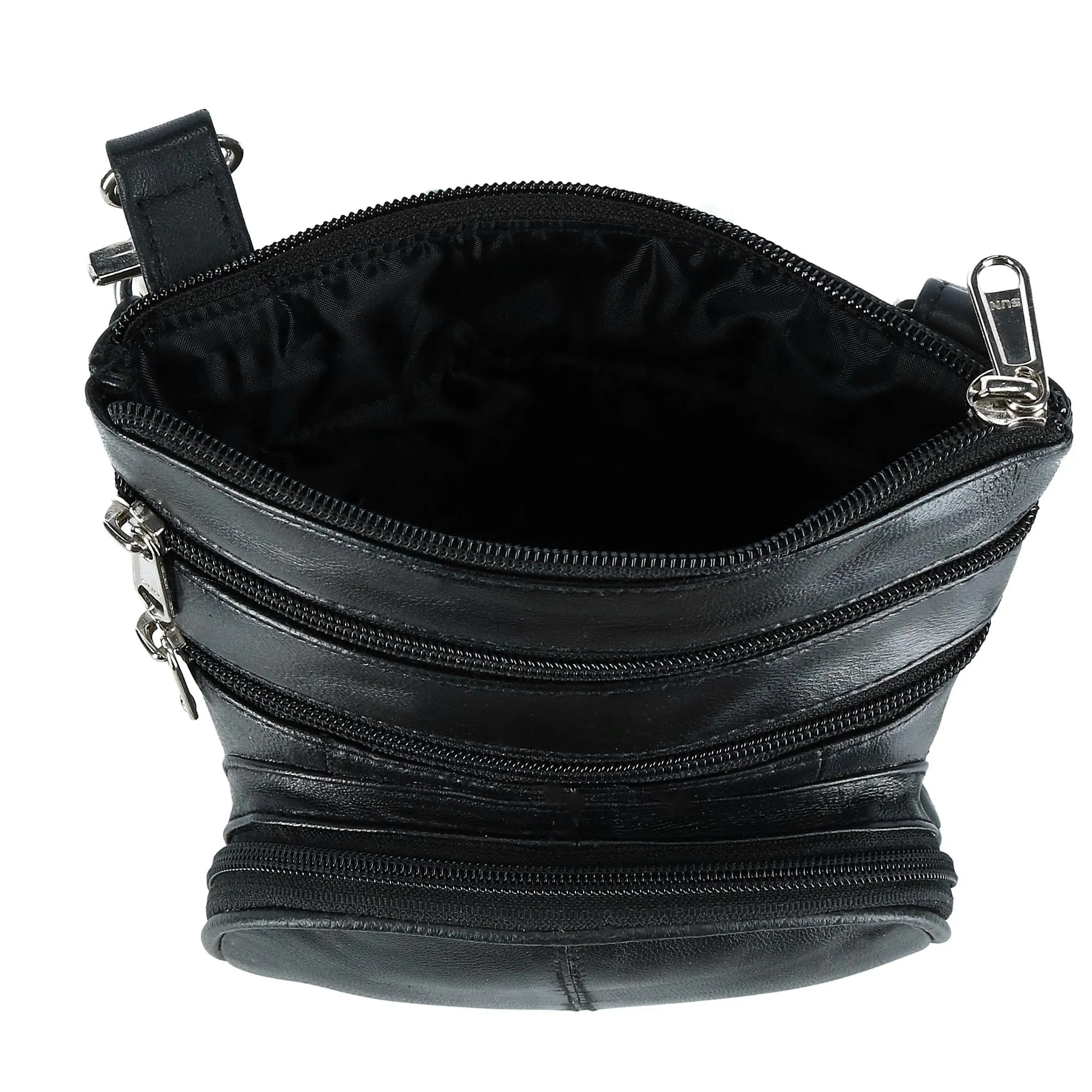 CTM Leather Biker Hook Waist Belt Bag with Thigh Strap