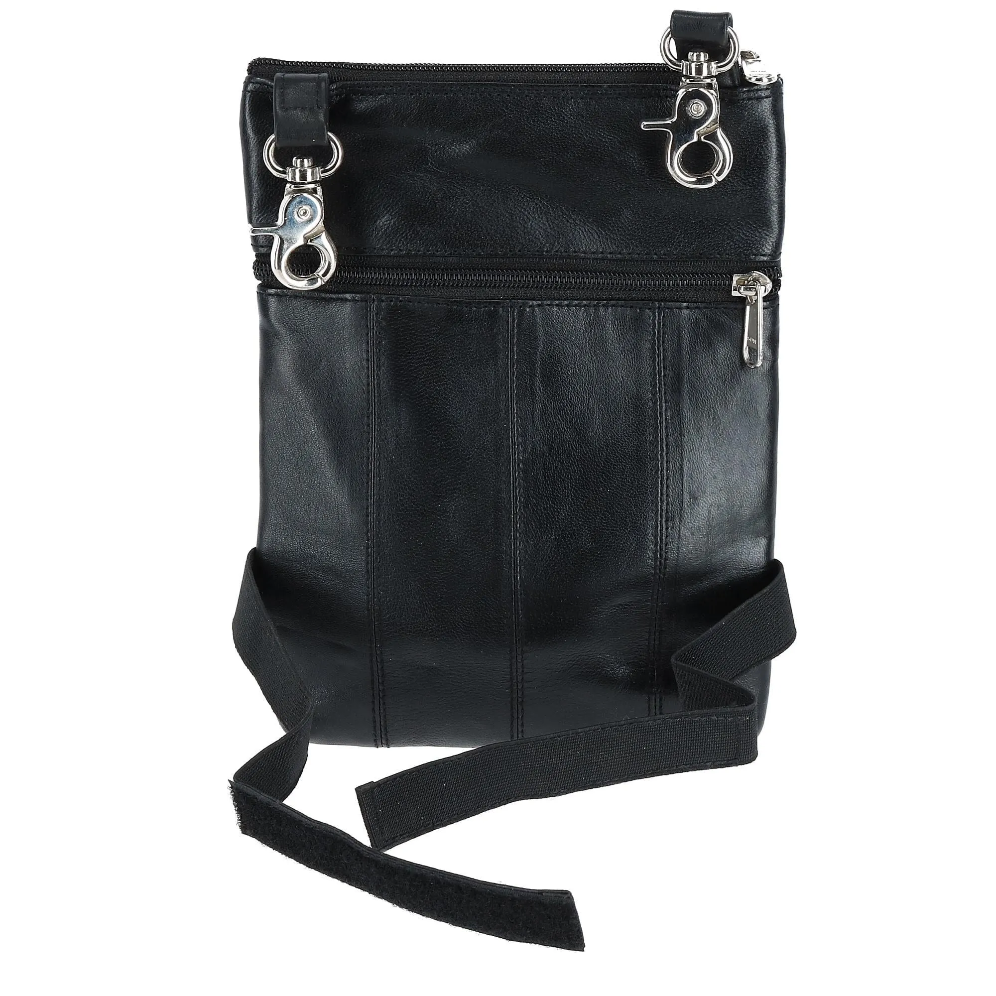 CTM Leather Biker Hook Waist Belt Bag with Thigh Strap