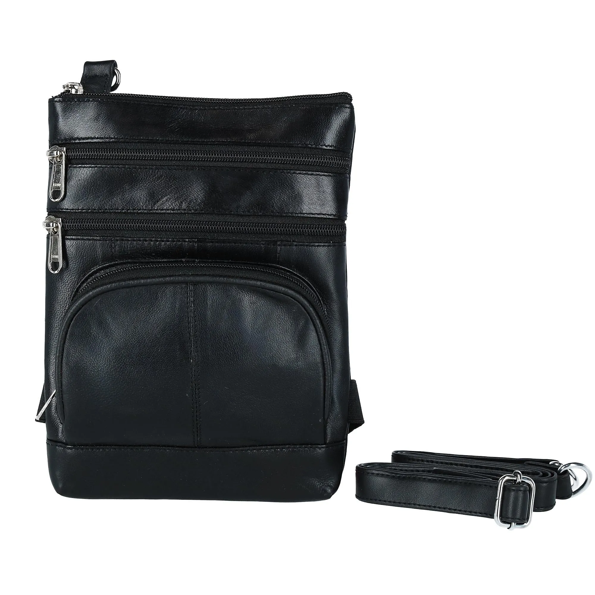 CTM Leather Biker Hook Waist Belt Bag with Thigh Strap