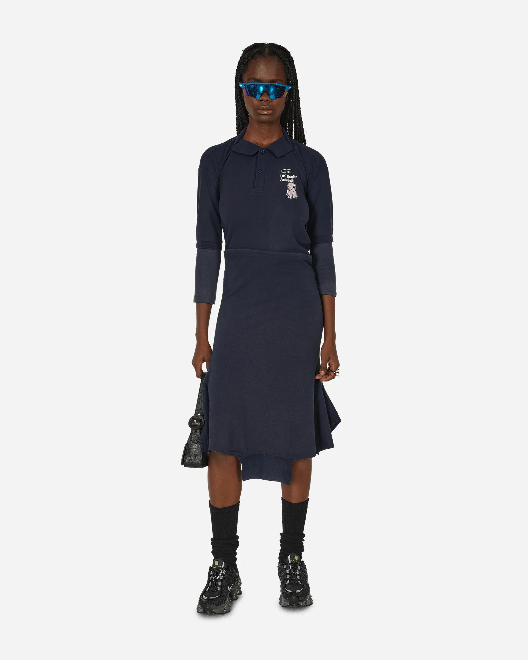 Cut Up Polo Dress Blue