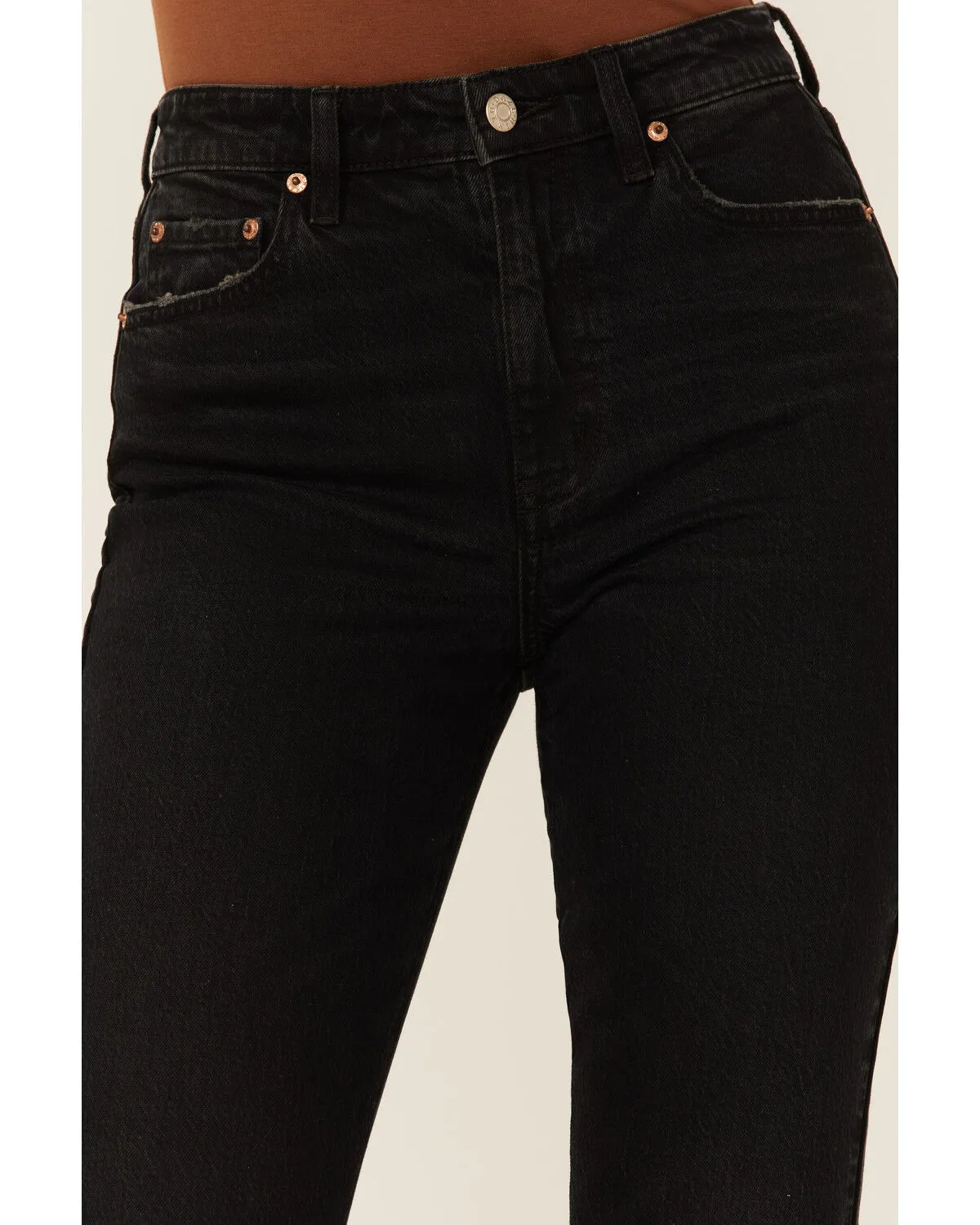 Daze Women's Black Daily Driver Crop High Rise Denim Jeans