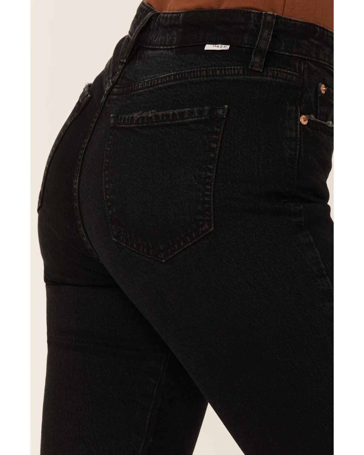 Daze Women's Black Daily Driver Crop High Rise Denim Jeans