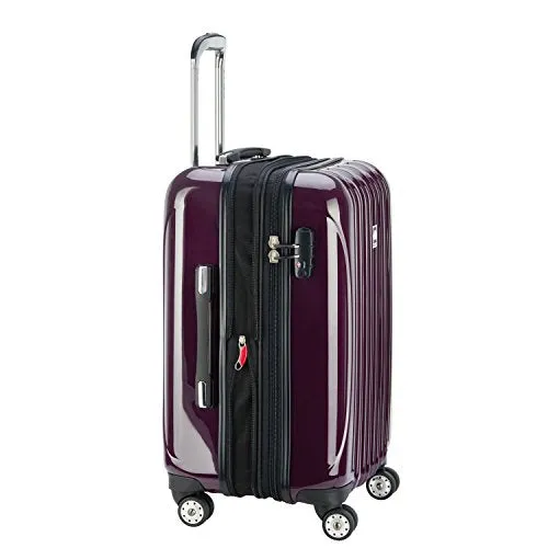 Delsey Luggage Helium Aero Carry-On Spinner Trolley, Plum