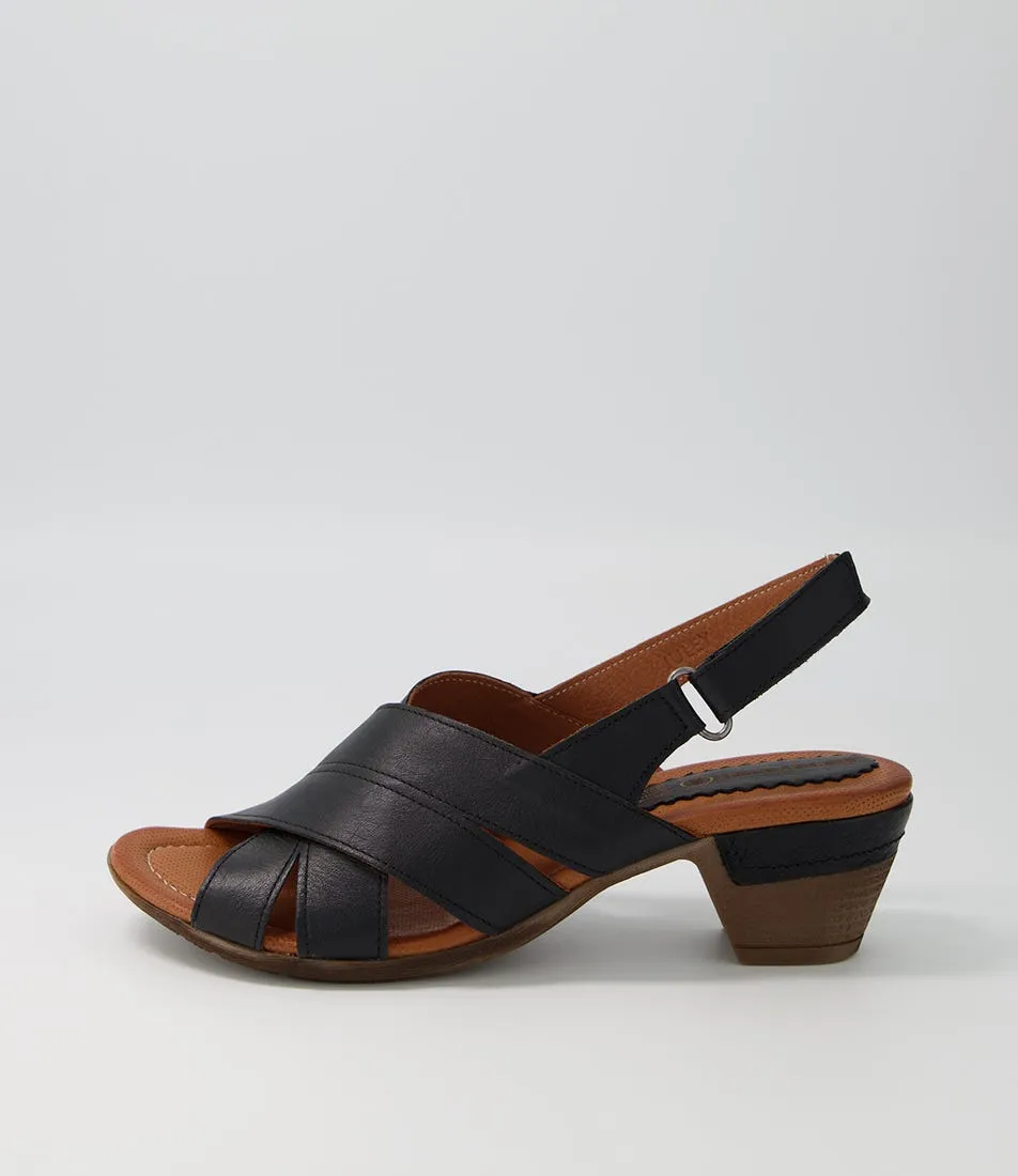 DIANA FERRARI Juley Black Leather Sandals