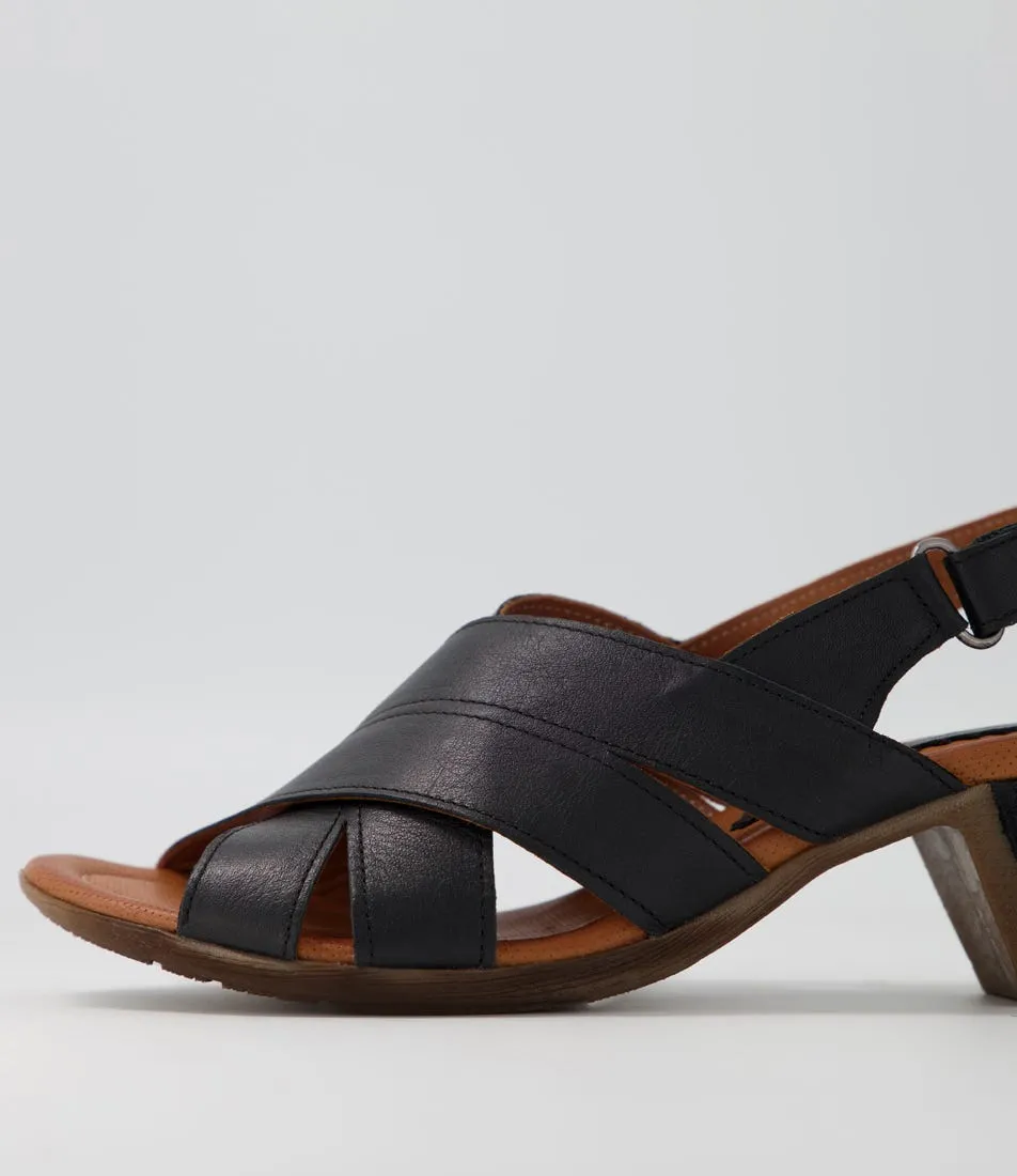 DIANA FERRARI Juley Black Leather Sandals