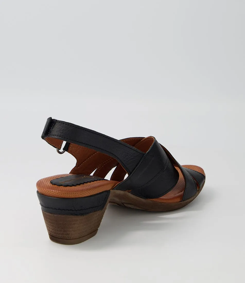 DIANA FERRARI Juley Black Leather Sandals