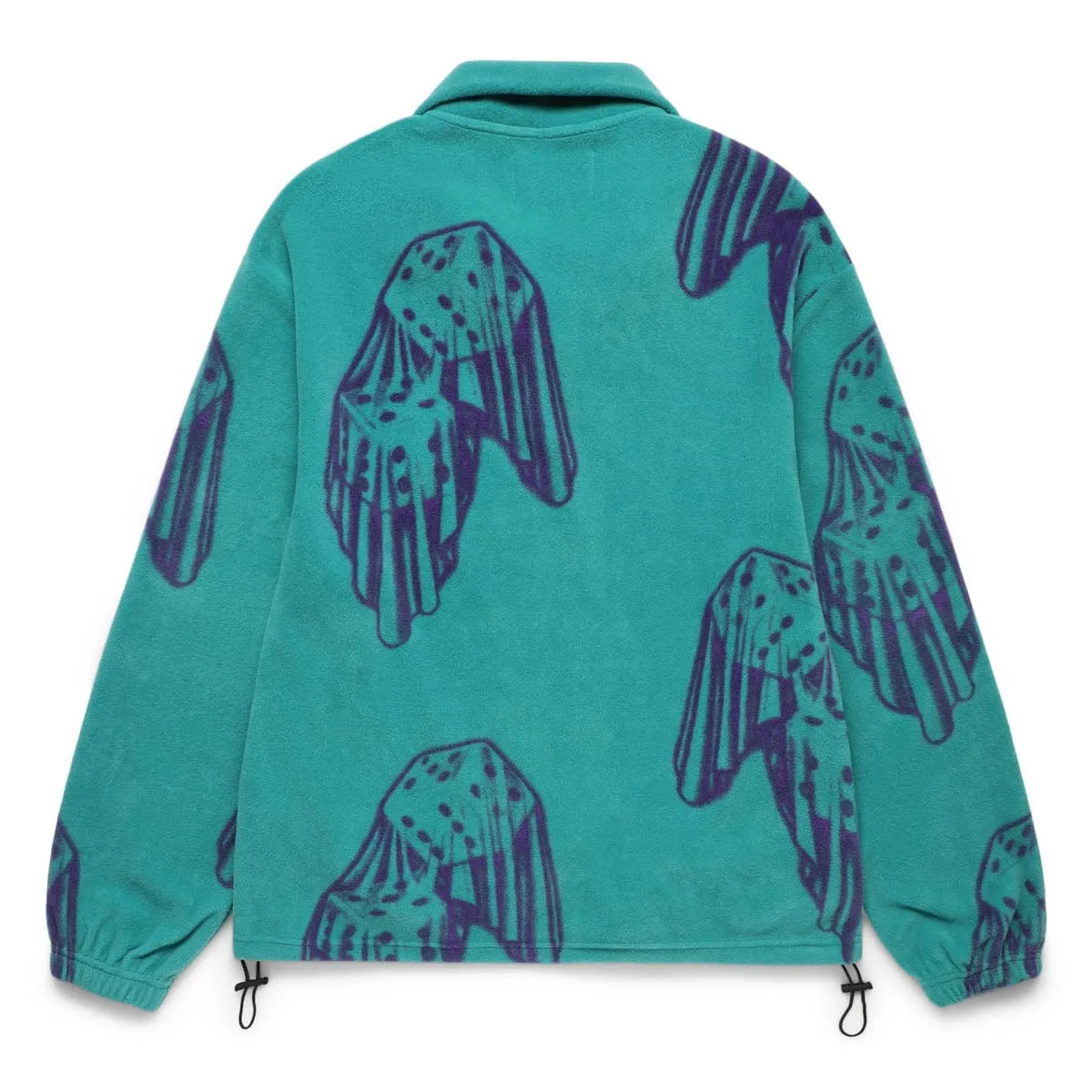 DICE PRINT FLEECE QUARTER ZIP PULLOVER TEAL/PURPLE | Bodega