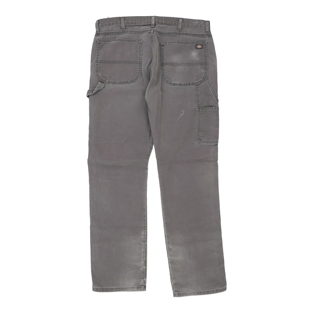 Dickies Carpenter Trousers - 36W 32L Grey Cotton