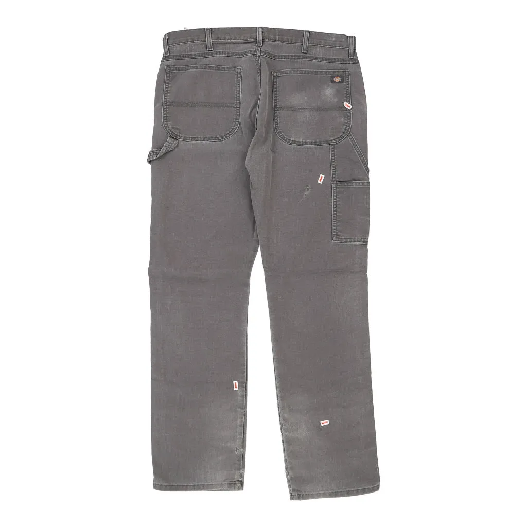 Dickies Carpenter Trousers - 36W 32L Grey Cotton