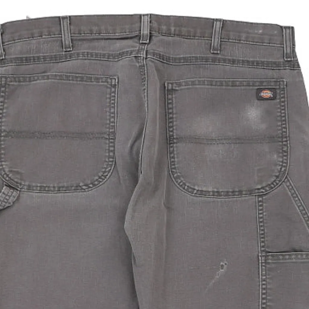 Dickies Carpenter Trousers - 36W 32L Grey Cotton