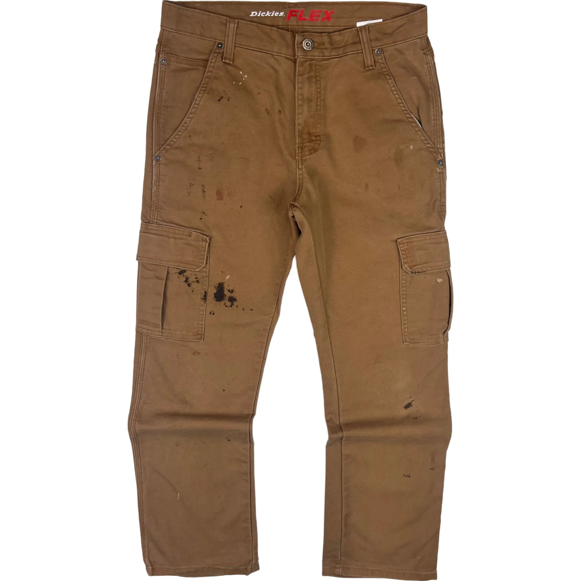 Dickies Distressed Flex Workwear Capenter Trousers Brown