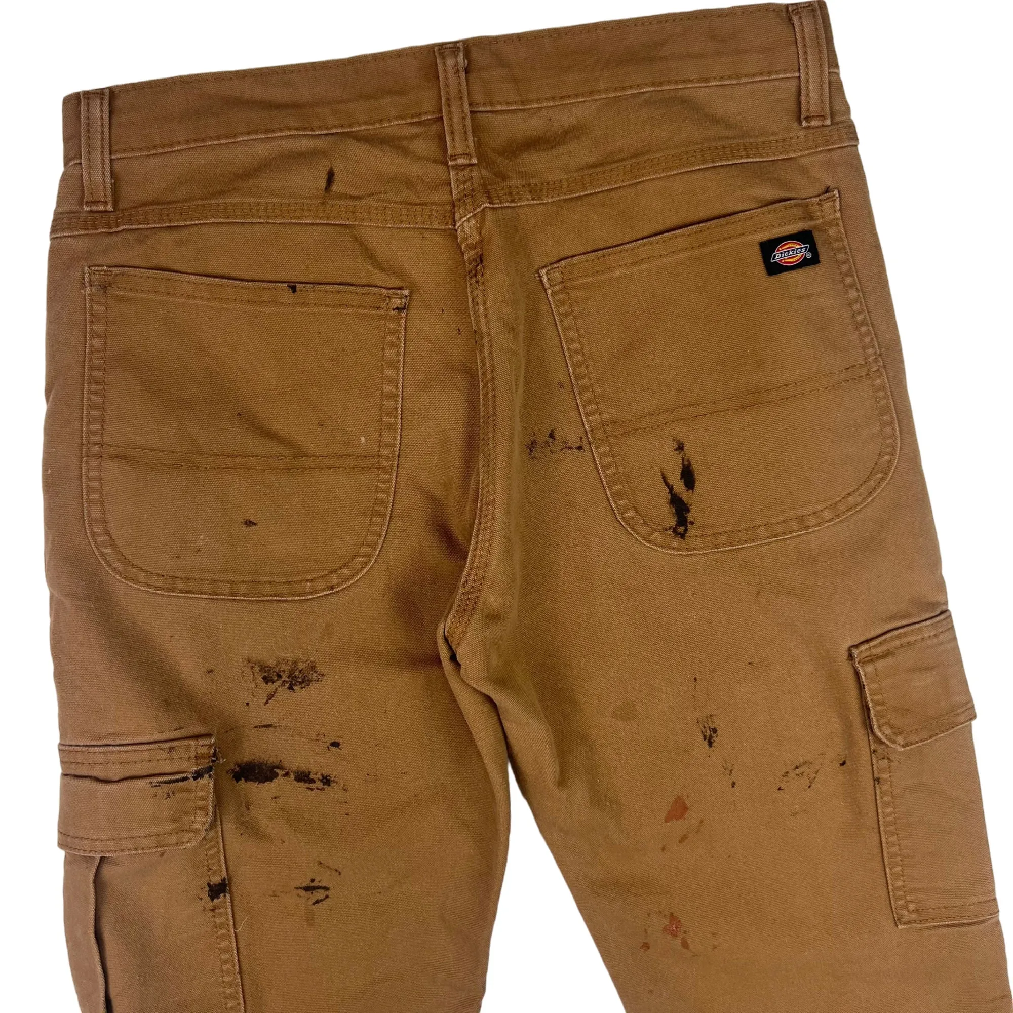 Dickies Distressed Flex Workwear Capenter Trousers Brown