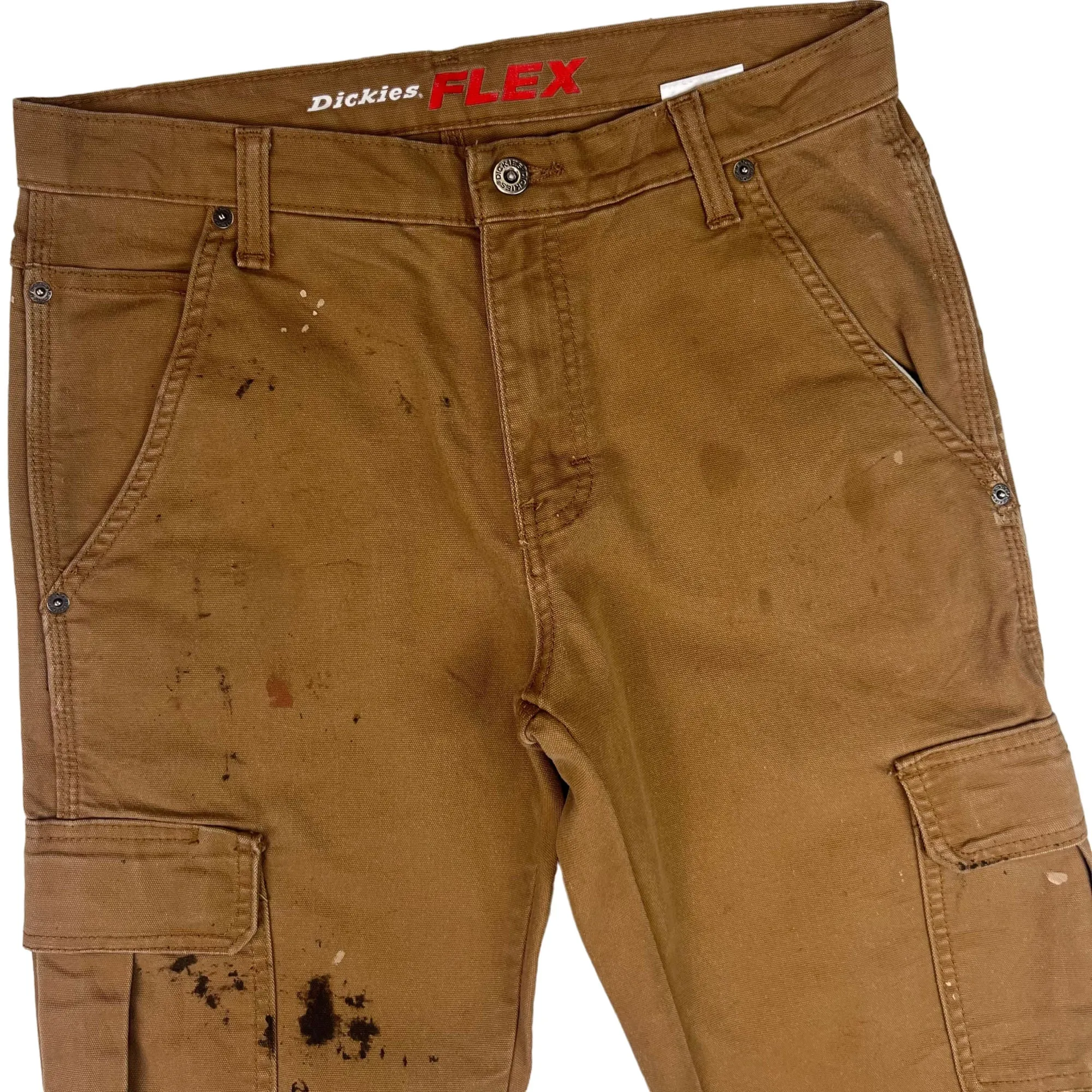 Dickies Distressed Flex Workwear Capenter Trousers Brown