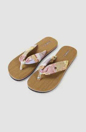 Ditsy Sun Bloom Sandals | Yellow Scarf Print