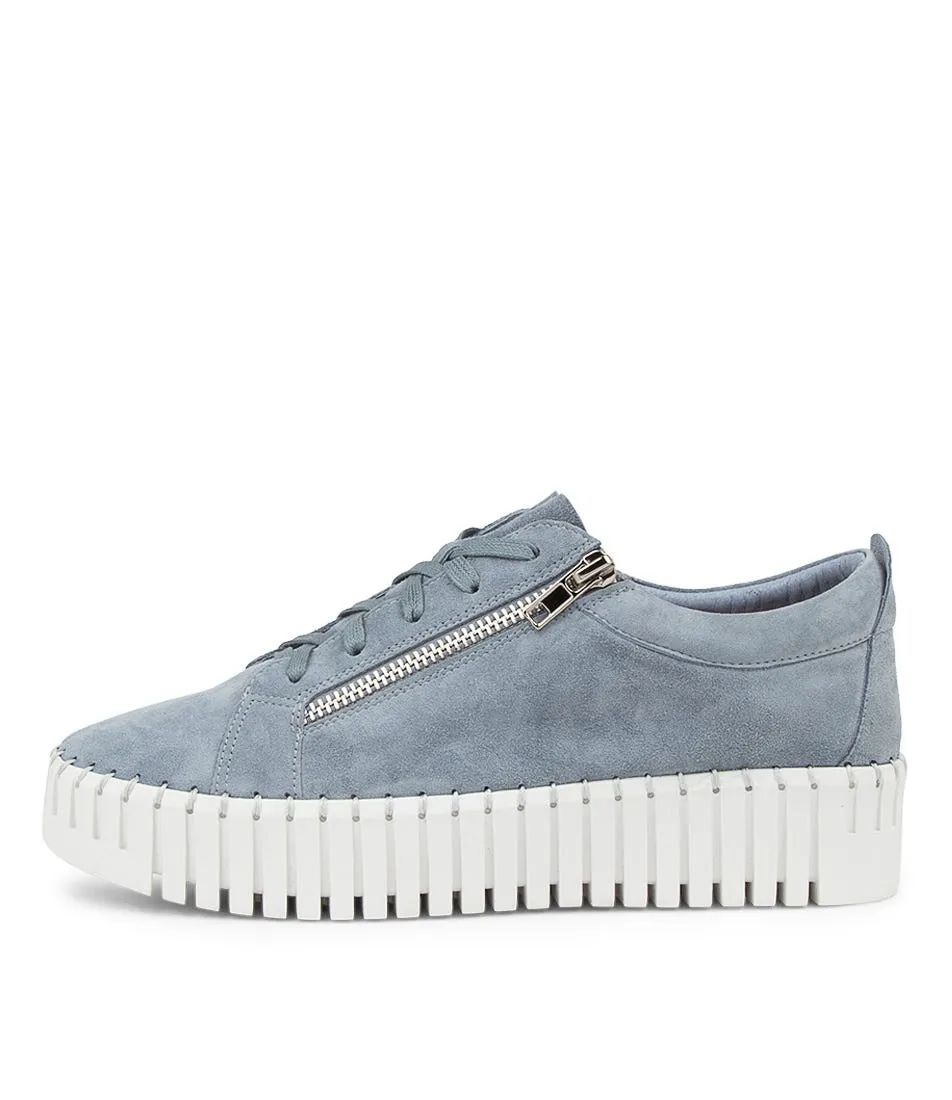 DJANGO & JULIETTE Bump Steel Suede Sneakers White Sole