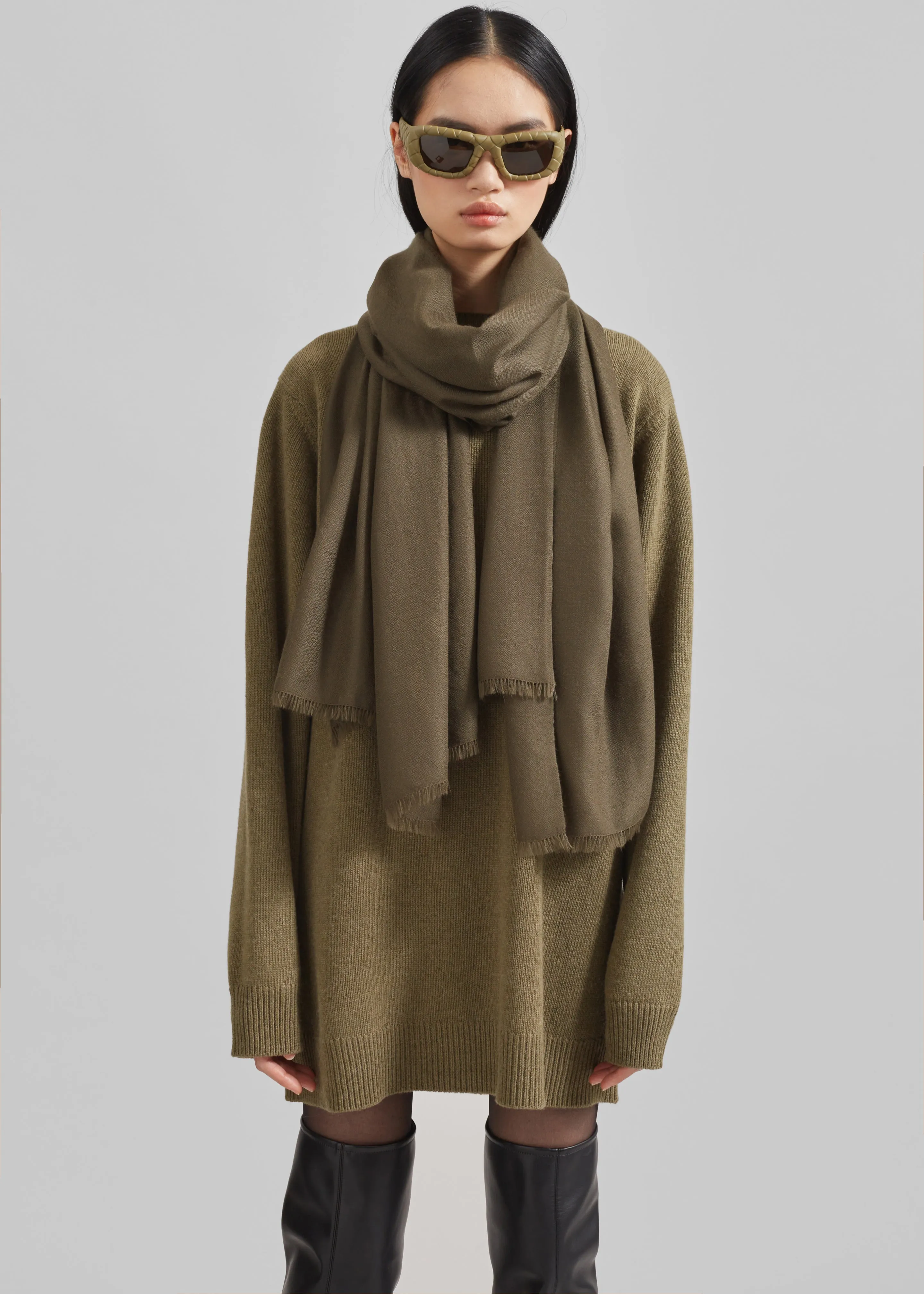 Dorset Cashmere Scarf - Khaki