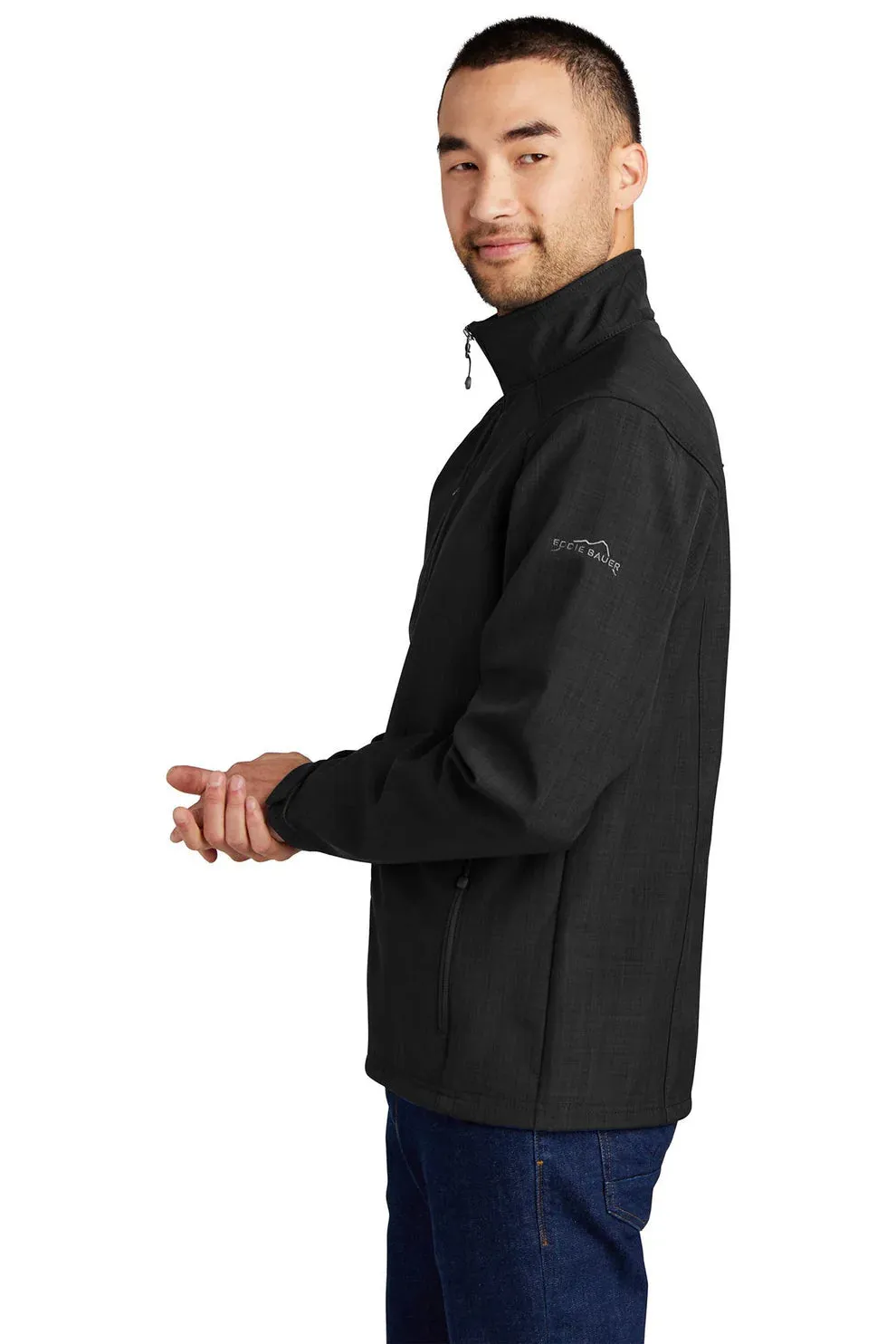 Eddie Bauer Shaded Crosshatch Soft Shell Jacket, Black [Allied Residential]