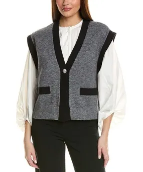 Ellen Tracy Contrast Trim Vest