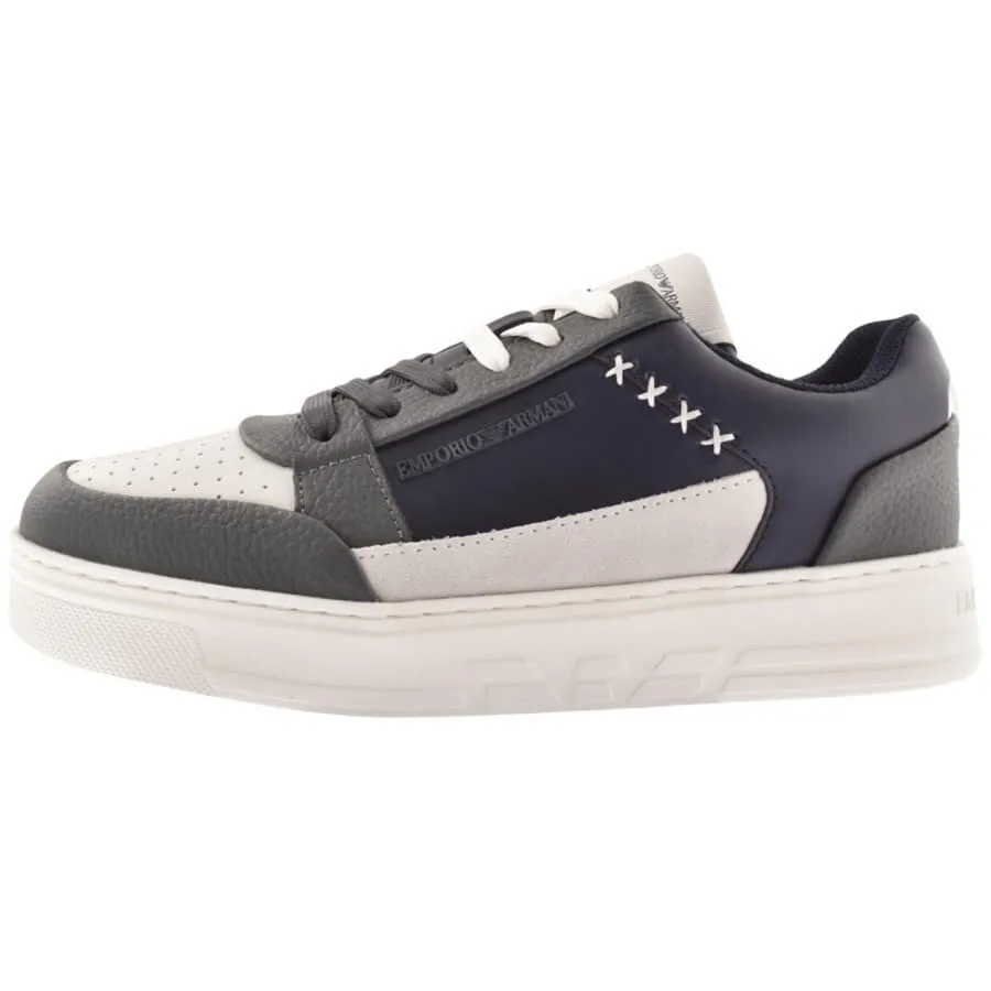 Emporio Armani Logo Trainers Navy