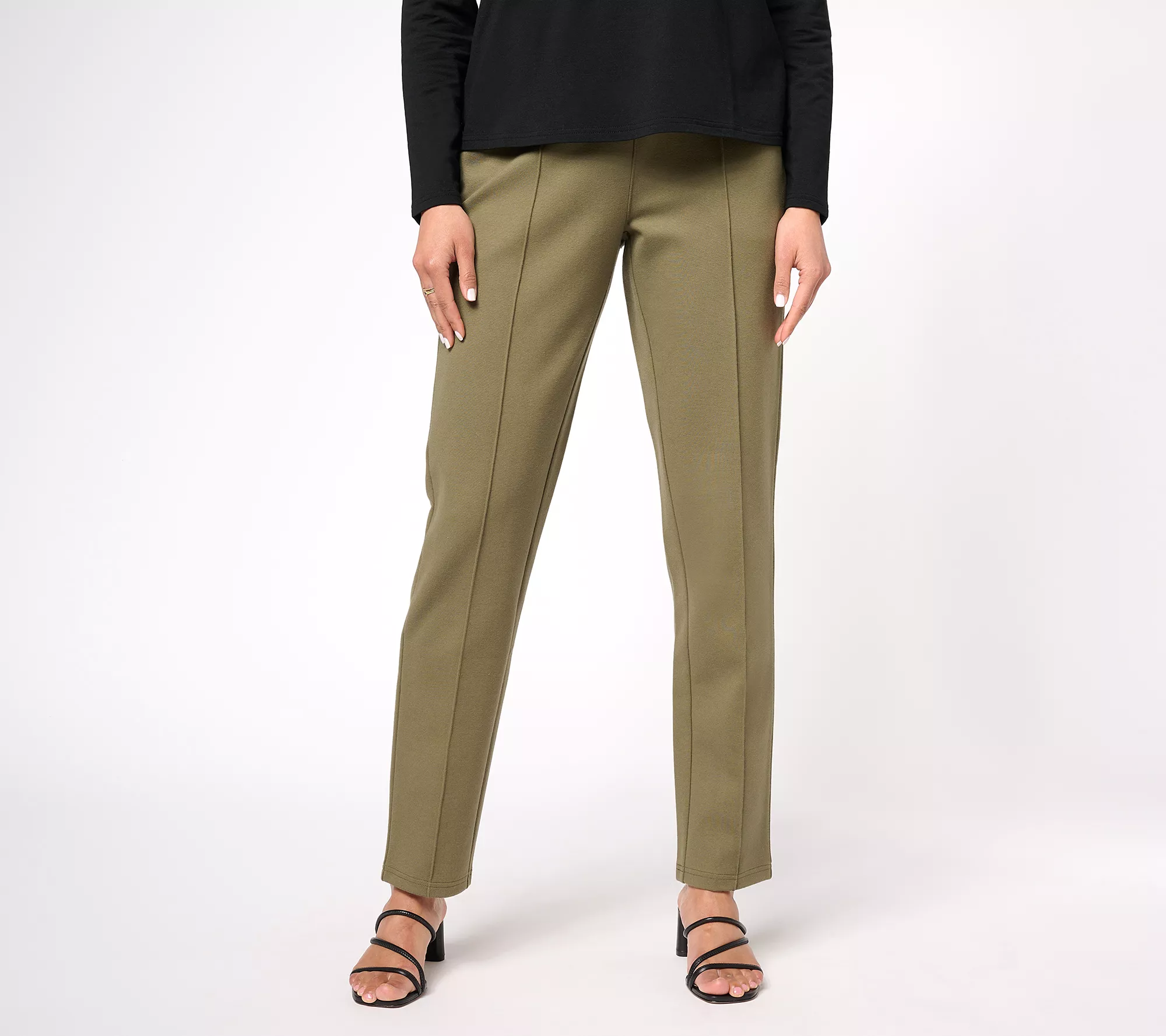 Encore by Idina Menzel Petite Pull-On Slim-Leg Ponte Pants