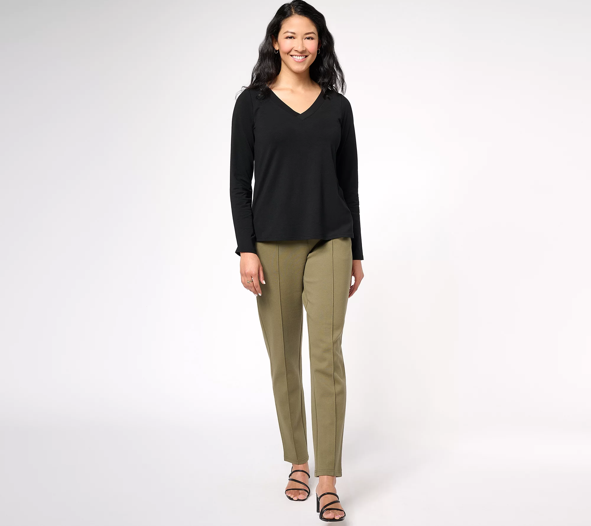 Encore by Idina Menzel Petite Pull-On Slim-Leg Ponte Pants