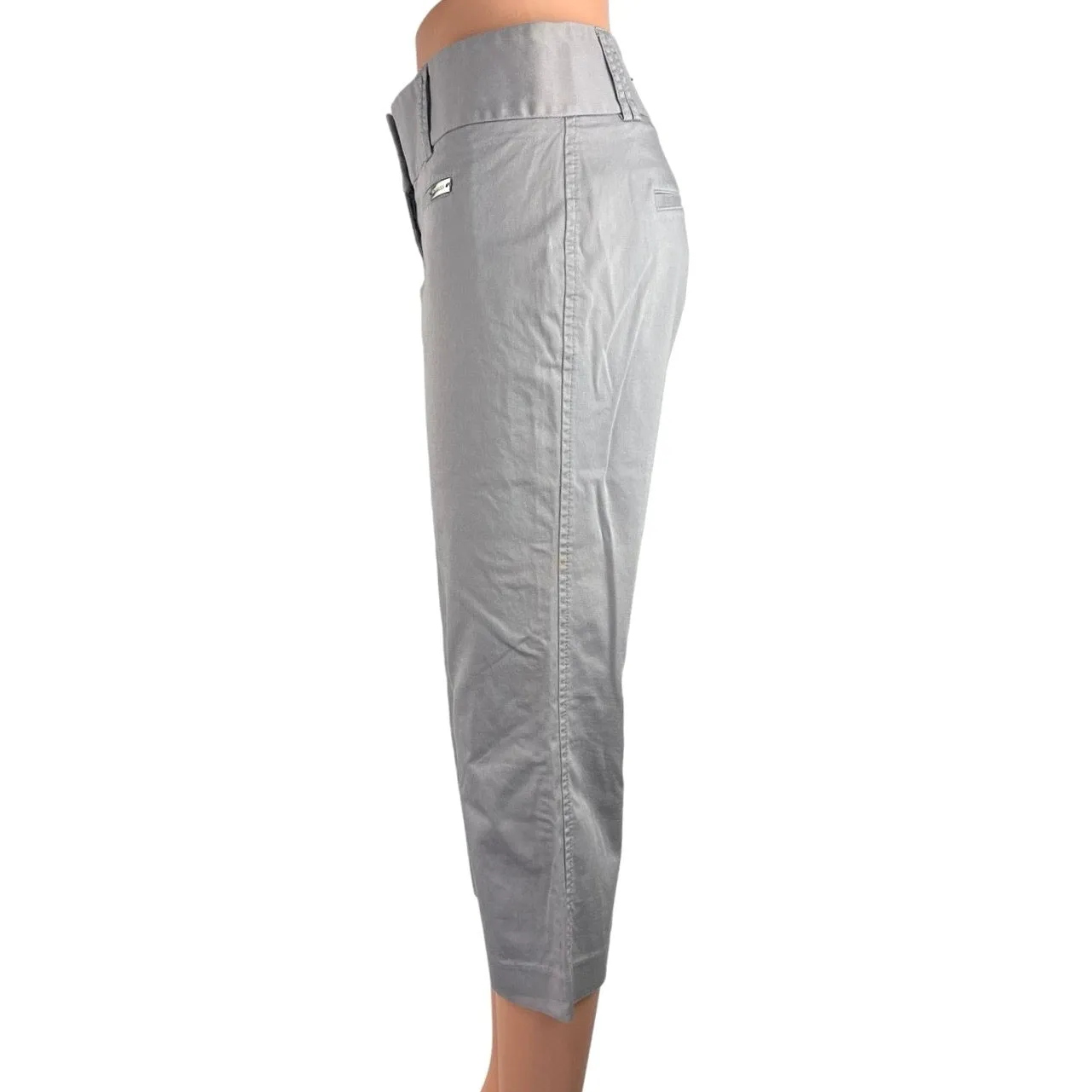 Express Women's Gray Mid Rise Stretchable Capri Straight Leg Dress Pants Size 8