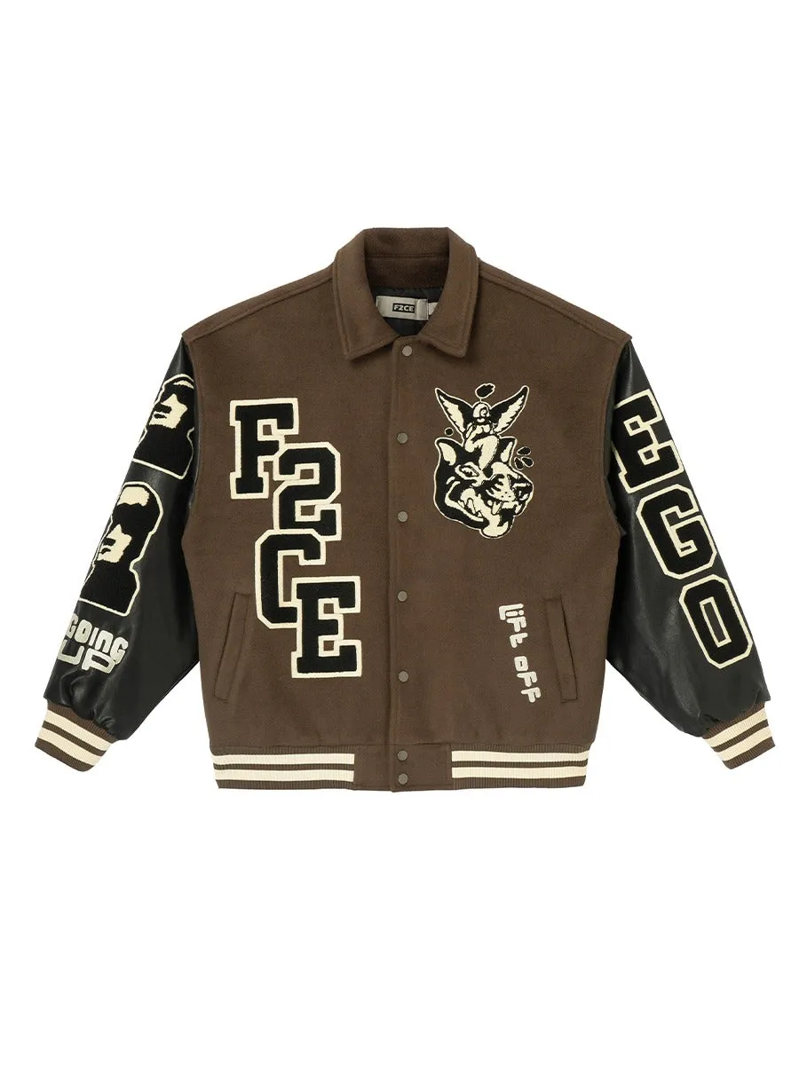 F2CE Dog Woolen Varsity Jacket