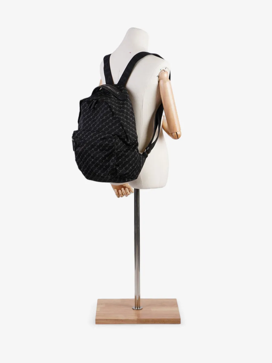 Falabella Mongram Backpack Black / White Nylon