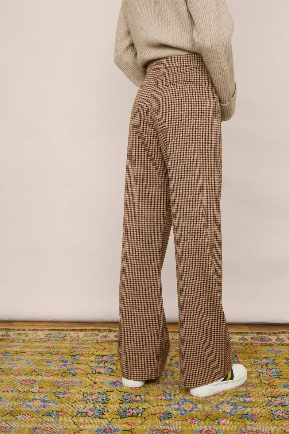 Florence Check Trousers - Tan